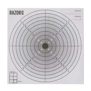 Komplet 100 x tarcza strzelecka RazorGun 14x14 czarny środek